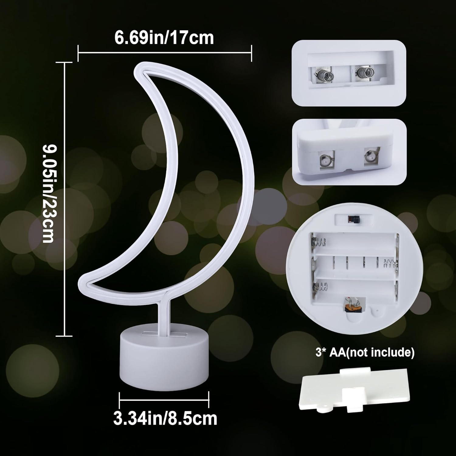 Detalle de Mond-Neonschild: Schlafzimmer-Basis-LED – batteriebetrieben oder USB betrieben