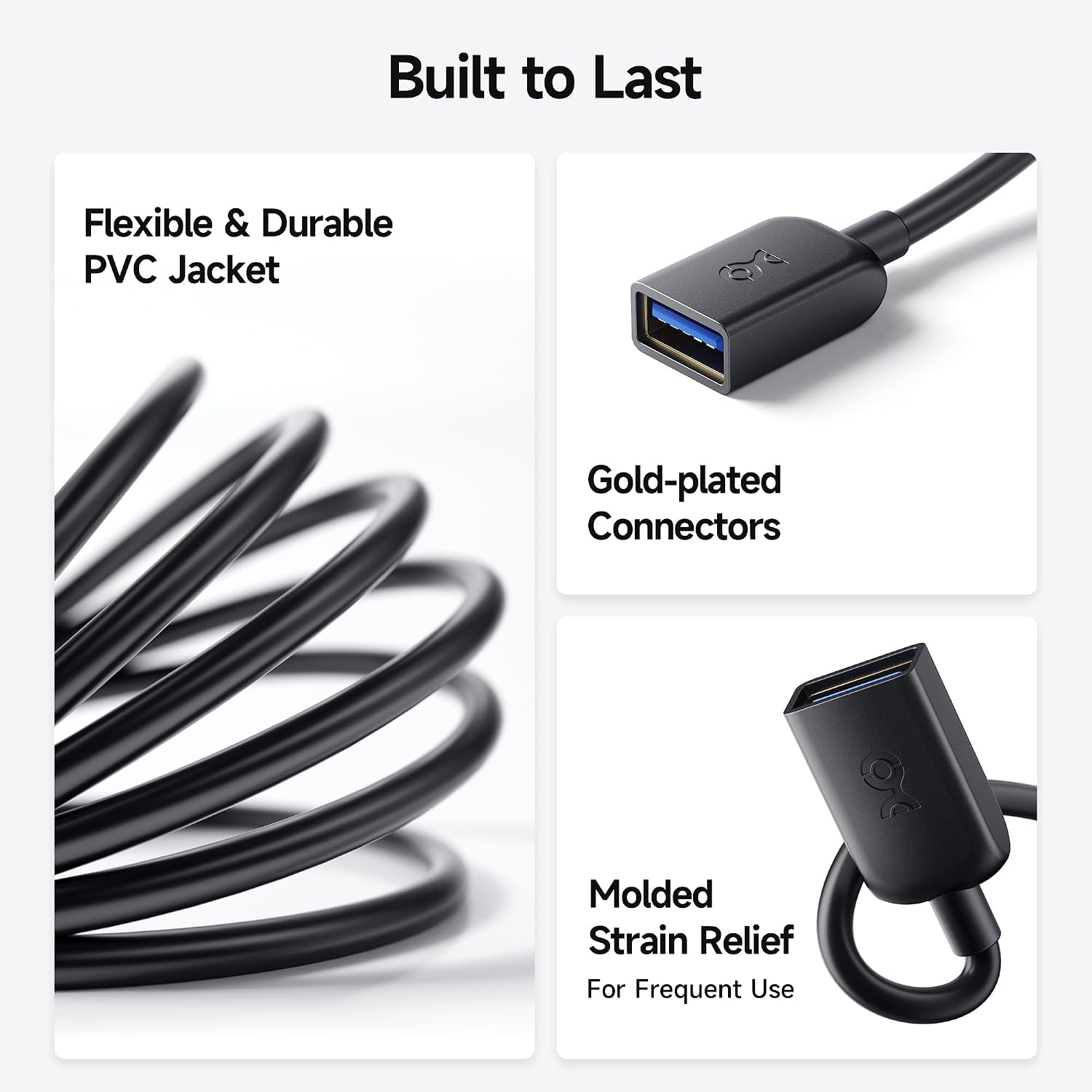 Thumbnail 5 de Cable Matters 5Gbps Long USB Extension Cable (10ft) — USB 3.0 Male to Female Extender for Webcam, VR, Printer, Hard Drive, Black