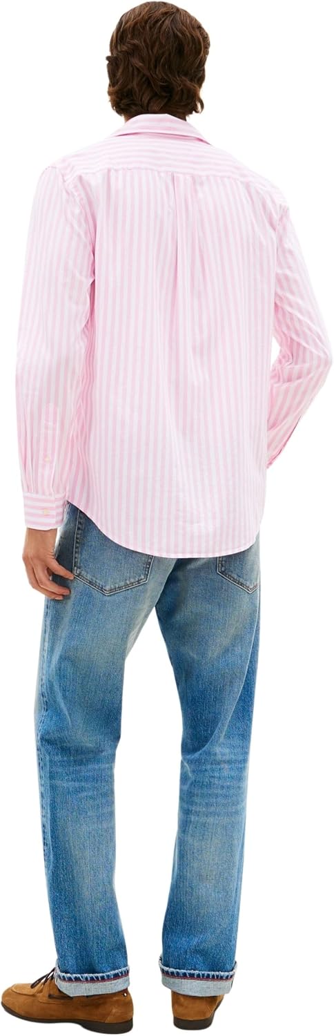 Detalle de Tommy Hilfiger Men's Flex Poplin Classic STP RF Shirt Mw0mw37549 Long-Sleeve