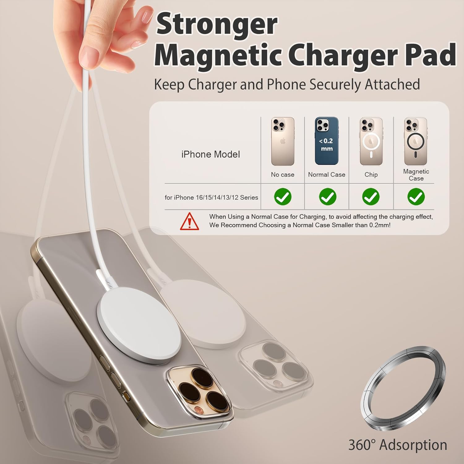 Thumbnail 1 de Magnetic Charger 10 ft for iPhone