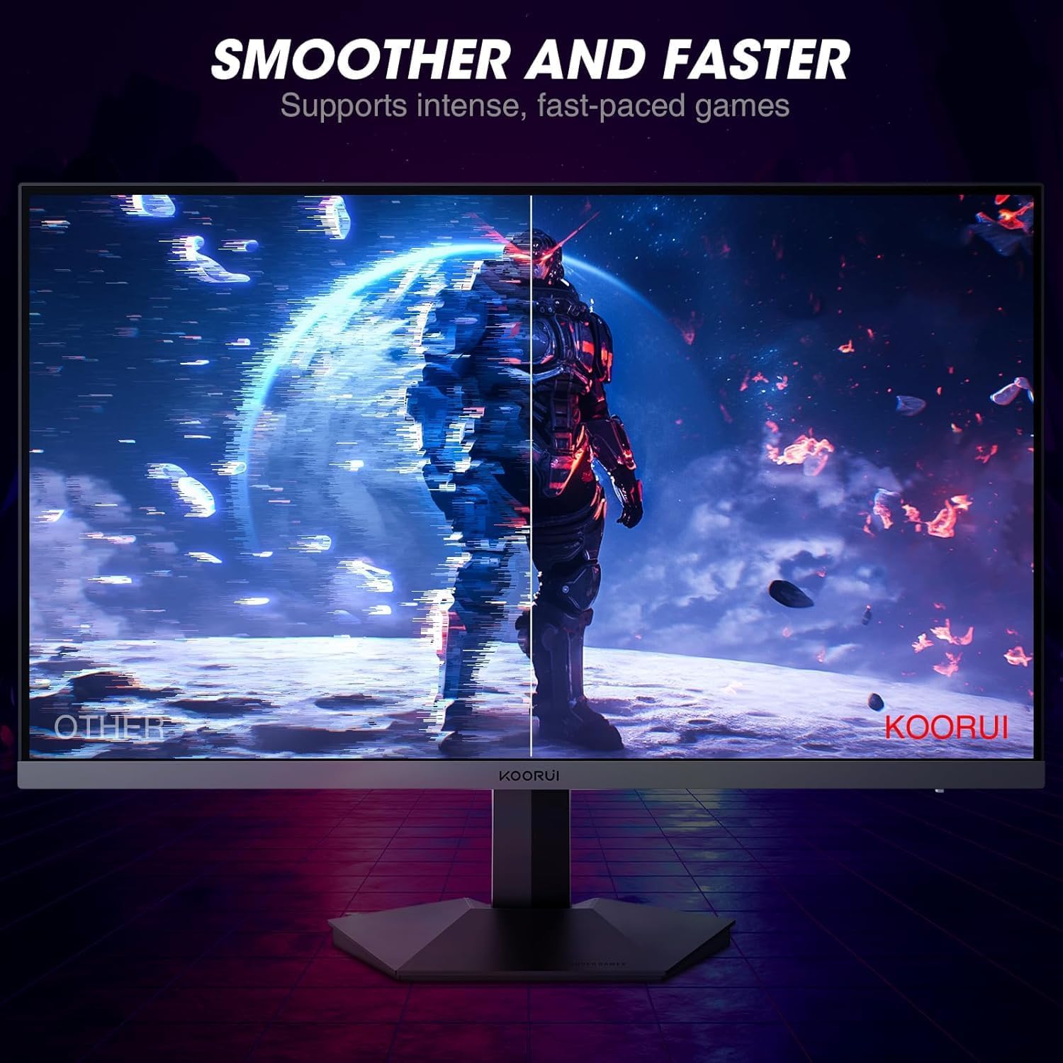 Detalle de KOORUI 27-Inch QHD Gaming Monitor G2721P: Fast IPS, 200Hz, HDR400, 1ms