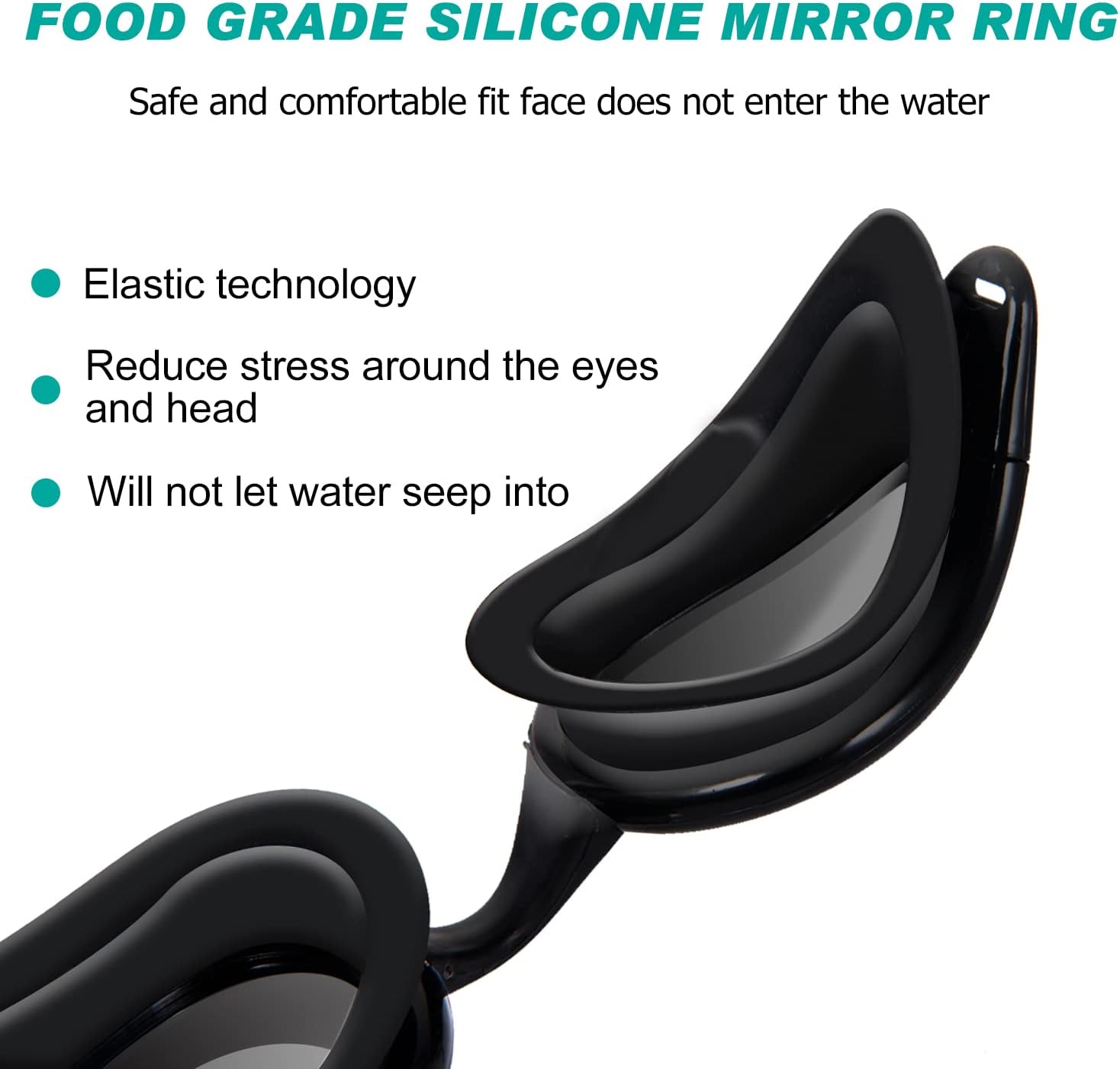 Thumbnail 4 de TOPLUS Swimming Goggles (Adult Unisex) with Anti-Fog & UV Protection – Black