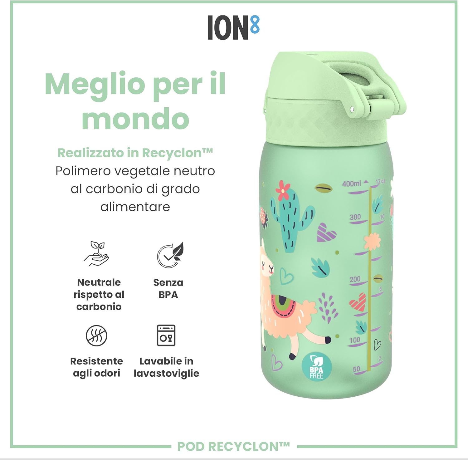 Detalle de Ion8 Borraccia a Prova di Perdite – Leggera, Facile da Aprire e Lavabile in Lavastoviglie