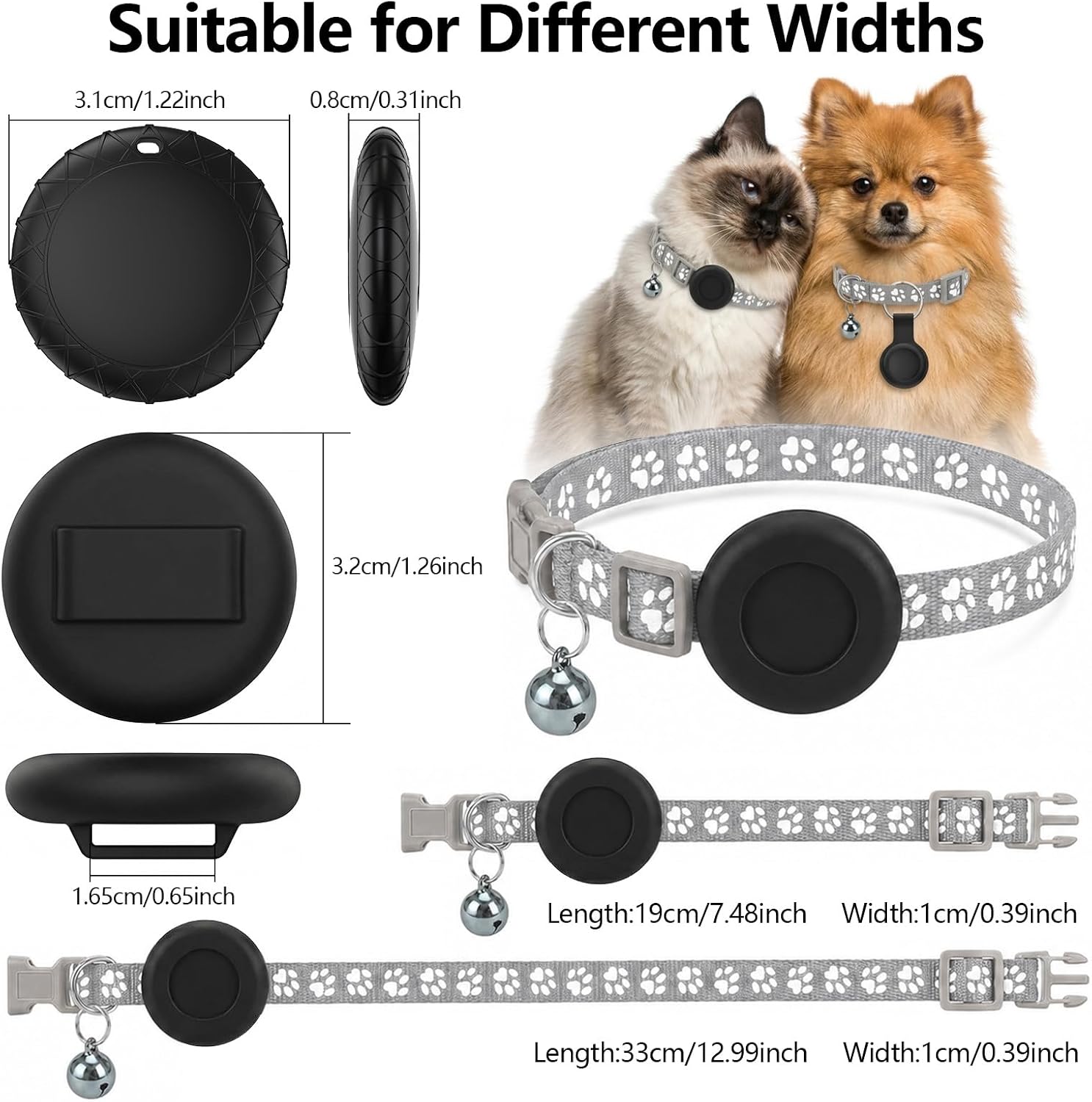 Detalle de Cat GPS Tracker with Collar and Dog Tracker Holder — Real‑Time, No Monthly Fees