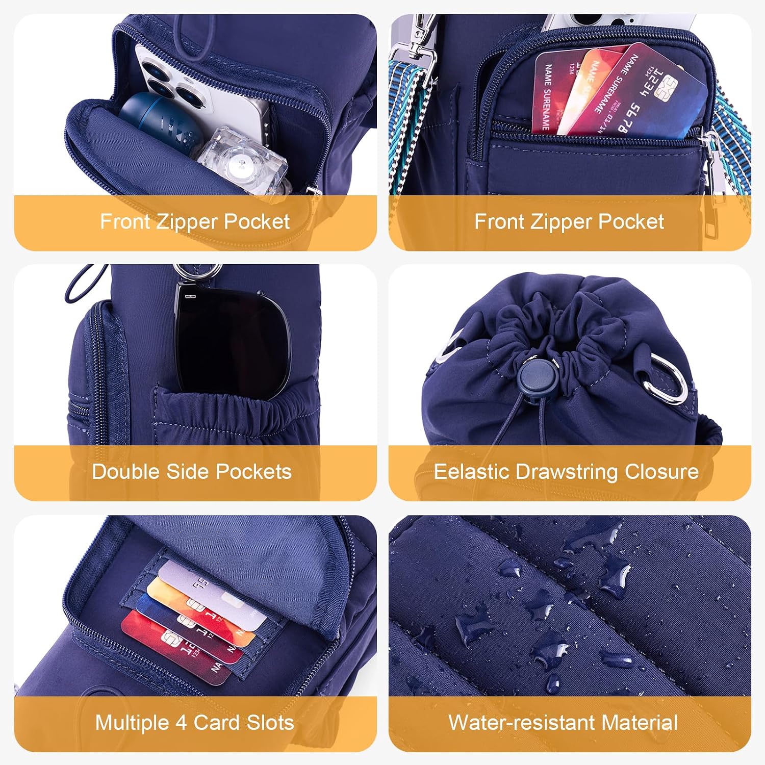 Detalle de Lexiyat 40 oz Crossbody Water Bottle Bag, Insulated with Adjustable Strap