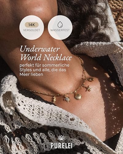 Thumbnail 1 de Purelei Underwater World Kette Damen (Gold) – Halskette aus Edelstahl, 40–45 cm verstellbar