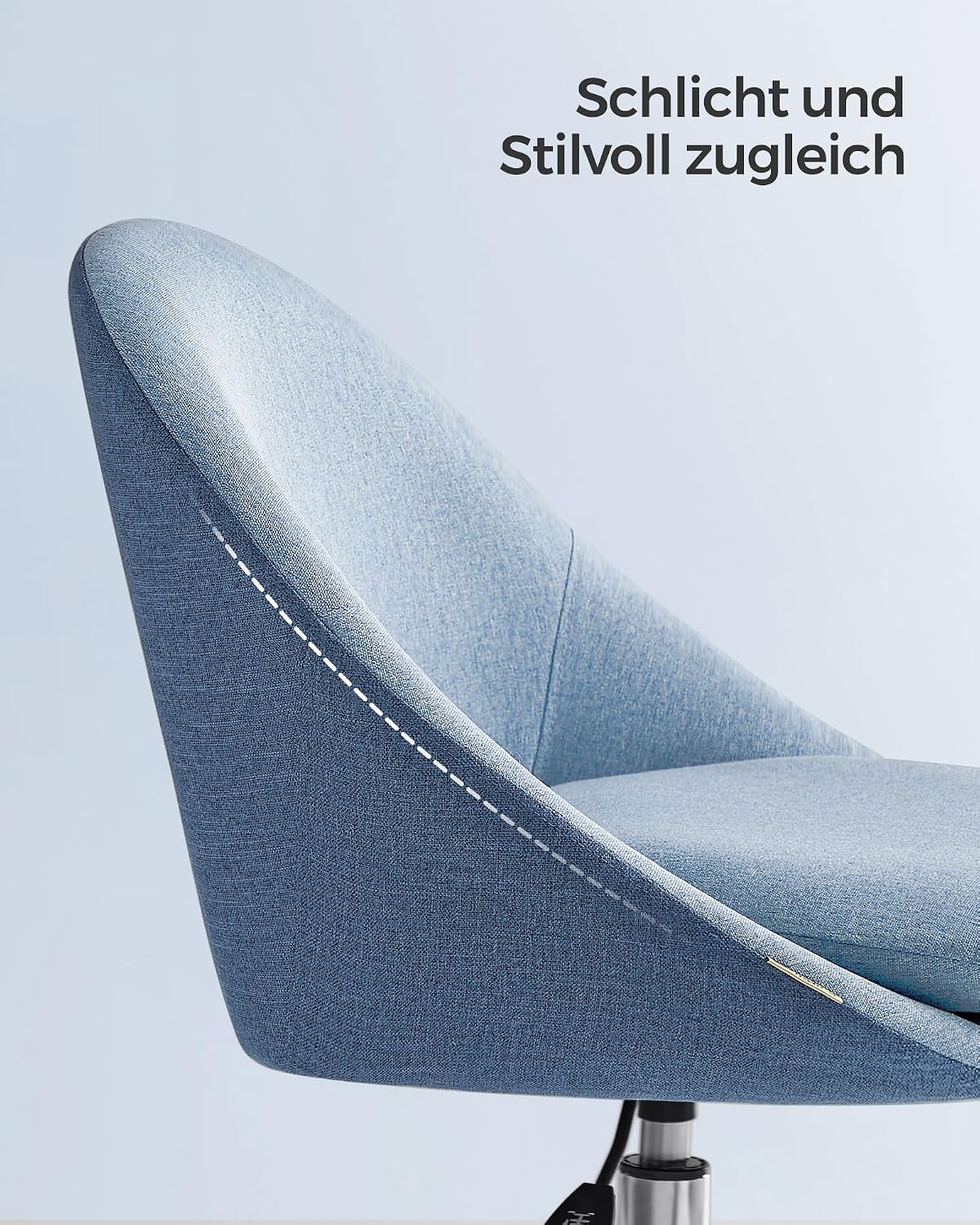 Detalle de SONGMICS Homeoffice Stuhl OBG020Q01 – Schminkstuhl aus Baumwoll-Leinen, höhenverstellbar, platzsparend