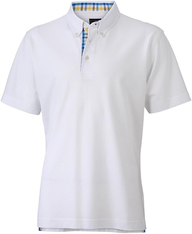Detalle de Polo homme James & Nicholson avec inserts contrastés Vichy