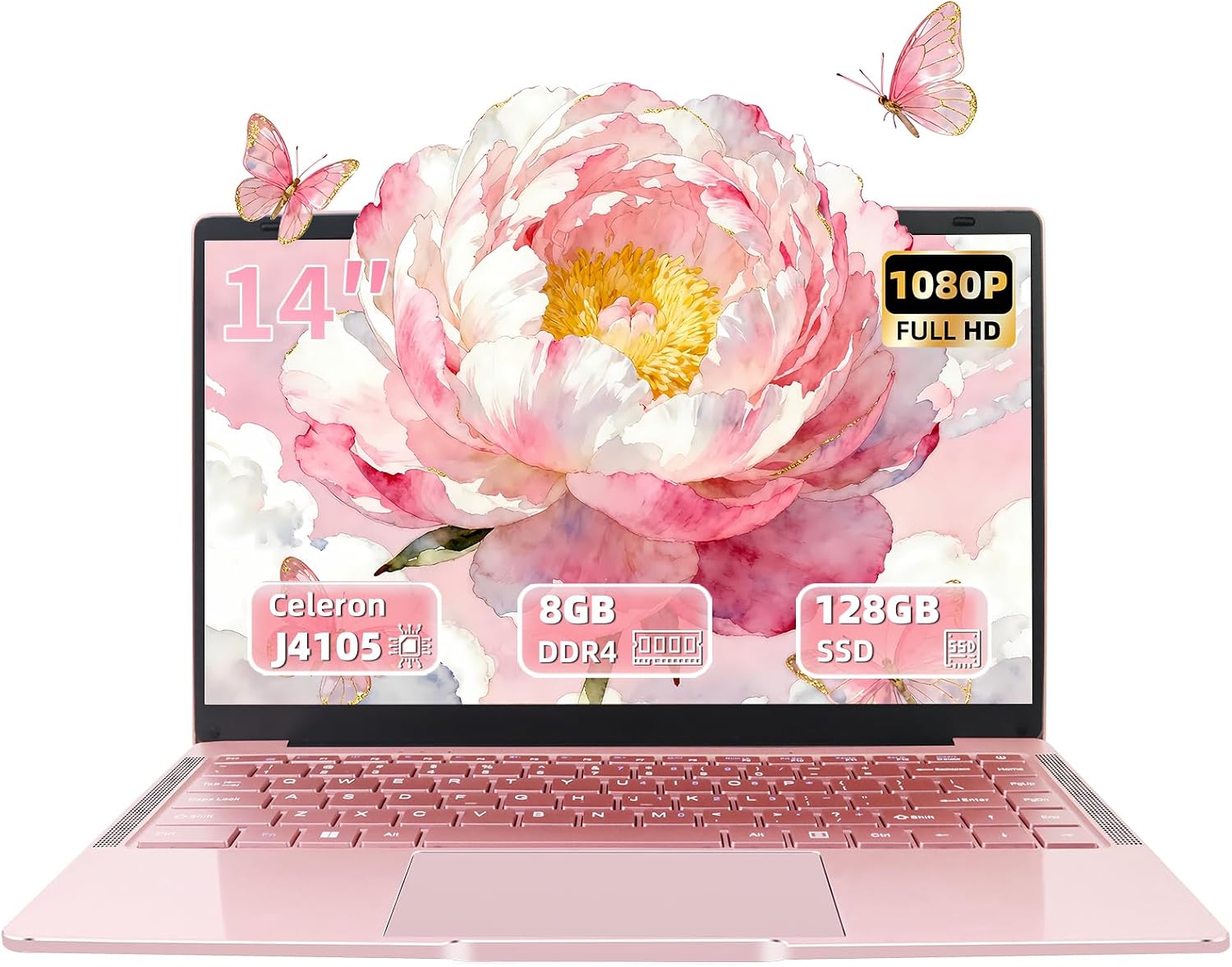 Detalle de Fsjun 14 Zoll Laptop Roségold mit FHD