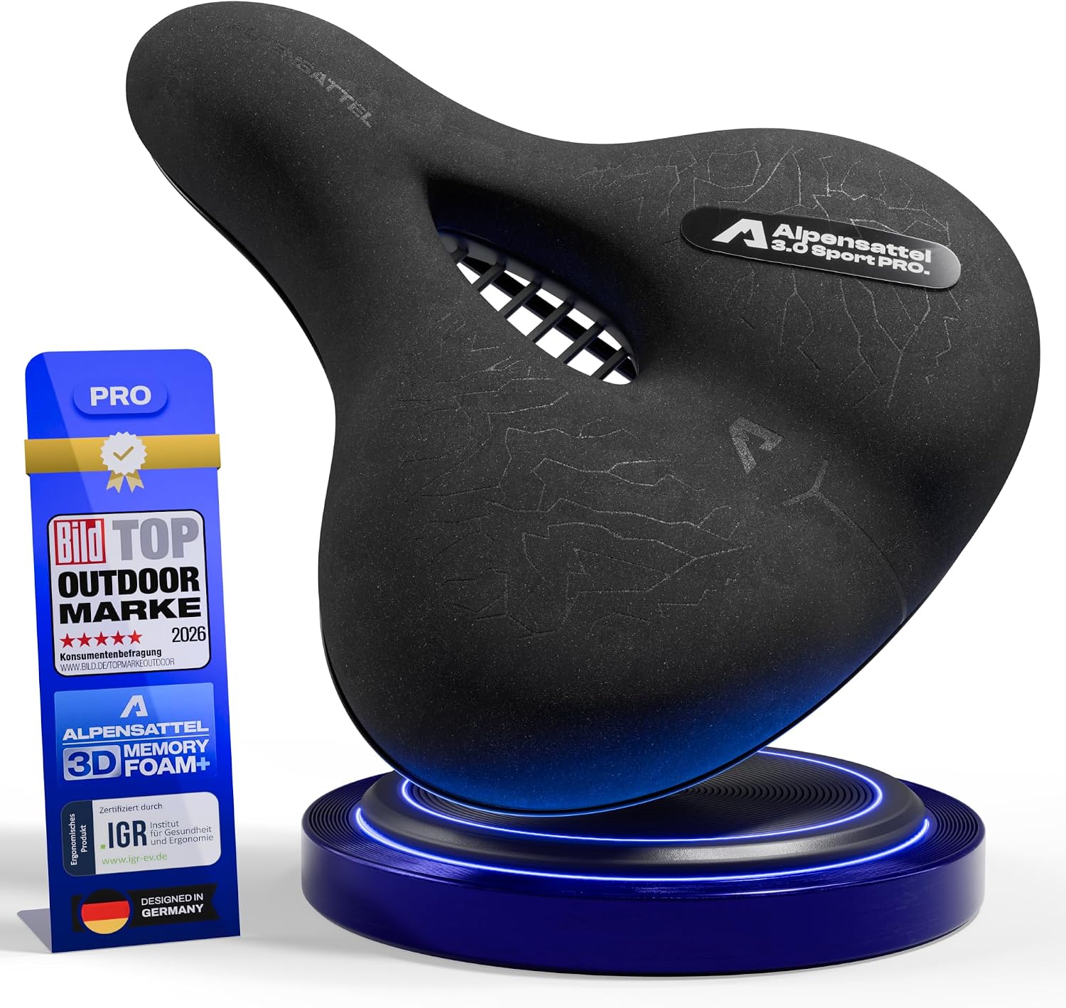 Thumbnail 6 de ALPENSATTEL Ergonomischer Fahrradsattel Komfort + 3D Memory Foam – universell montierbar