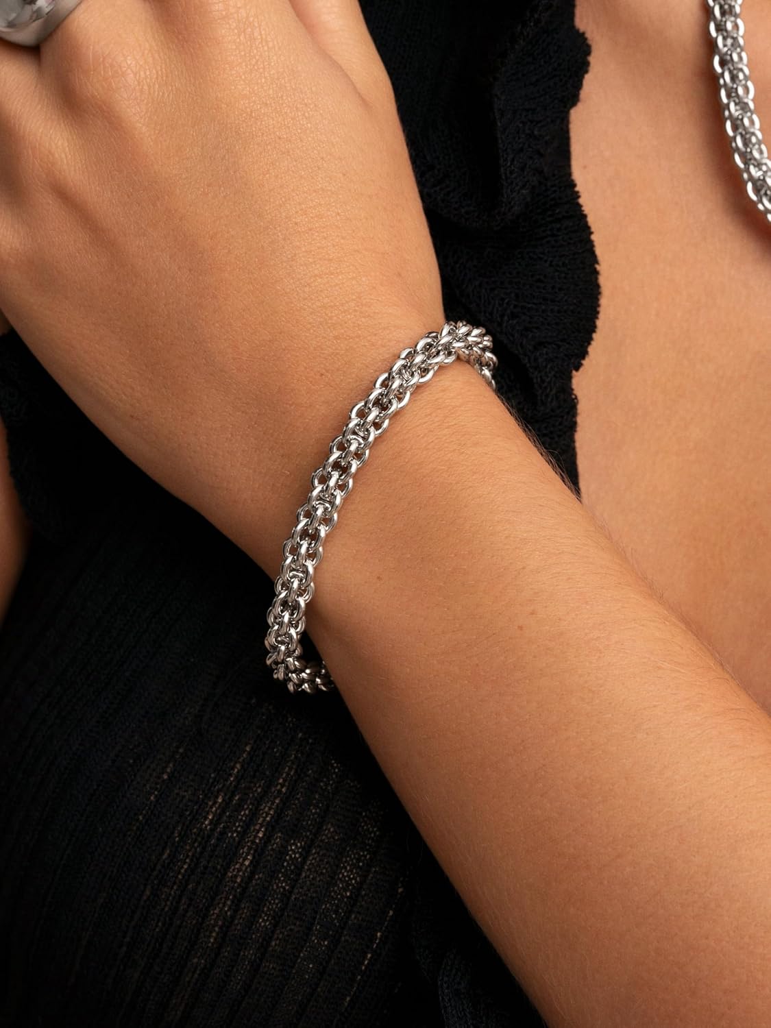 Detalle de SINGULARU Bracciale Big Rope in acciaio 20 cm