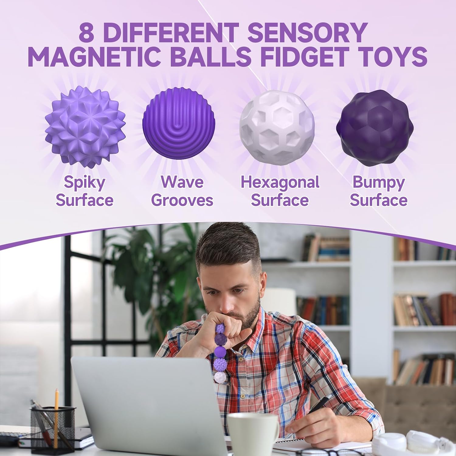Thumbnail 6 de Magnetic Fidget Balls for Adults & Teens – Quiet Desk Toy for Focus and Anxiety Relief