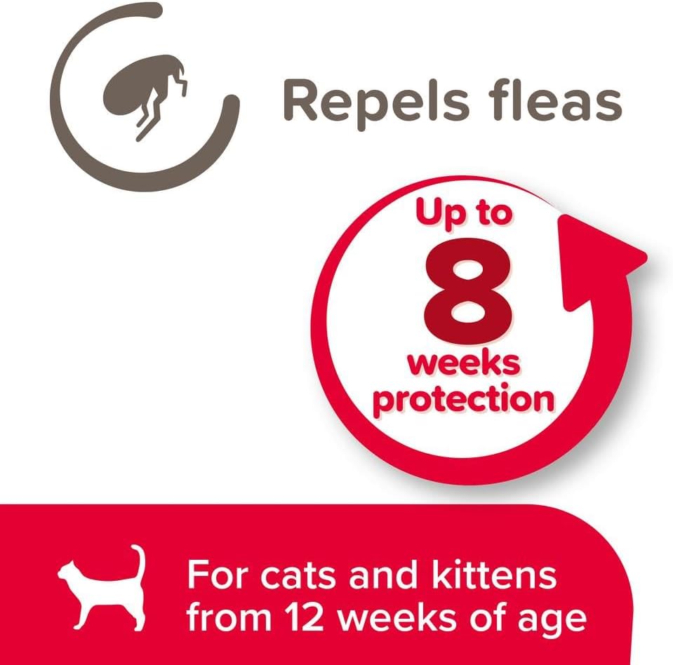 Detalle de Beaphar Soft Flea Collar for Cats – 8 Weeks Flea Repellent, Adjustable Velvet Collar