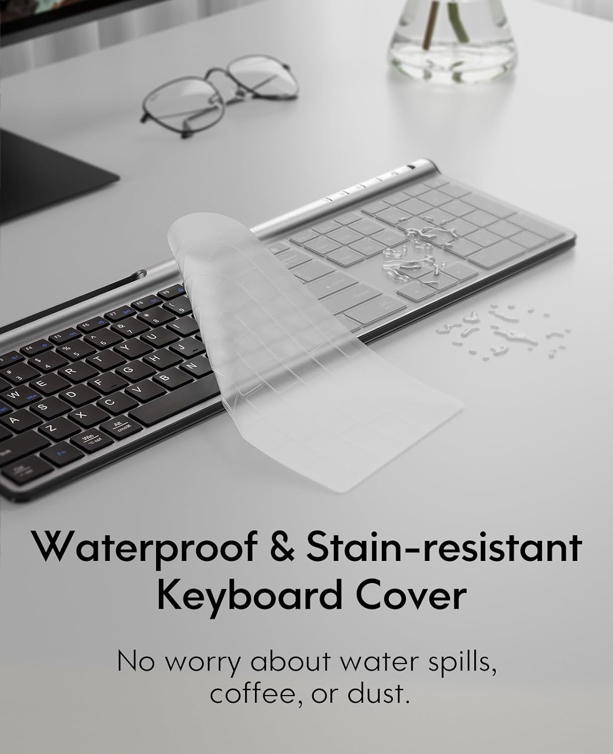 Detalle de CHESONA Full-Size Wireless Keyboard and Mouse Combo, Rechargeable, Multi-Device