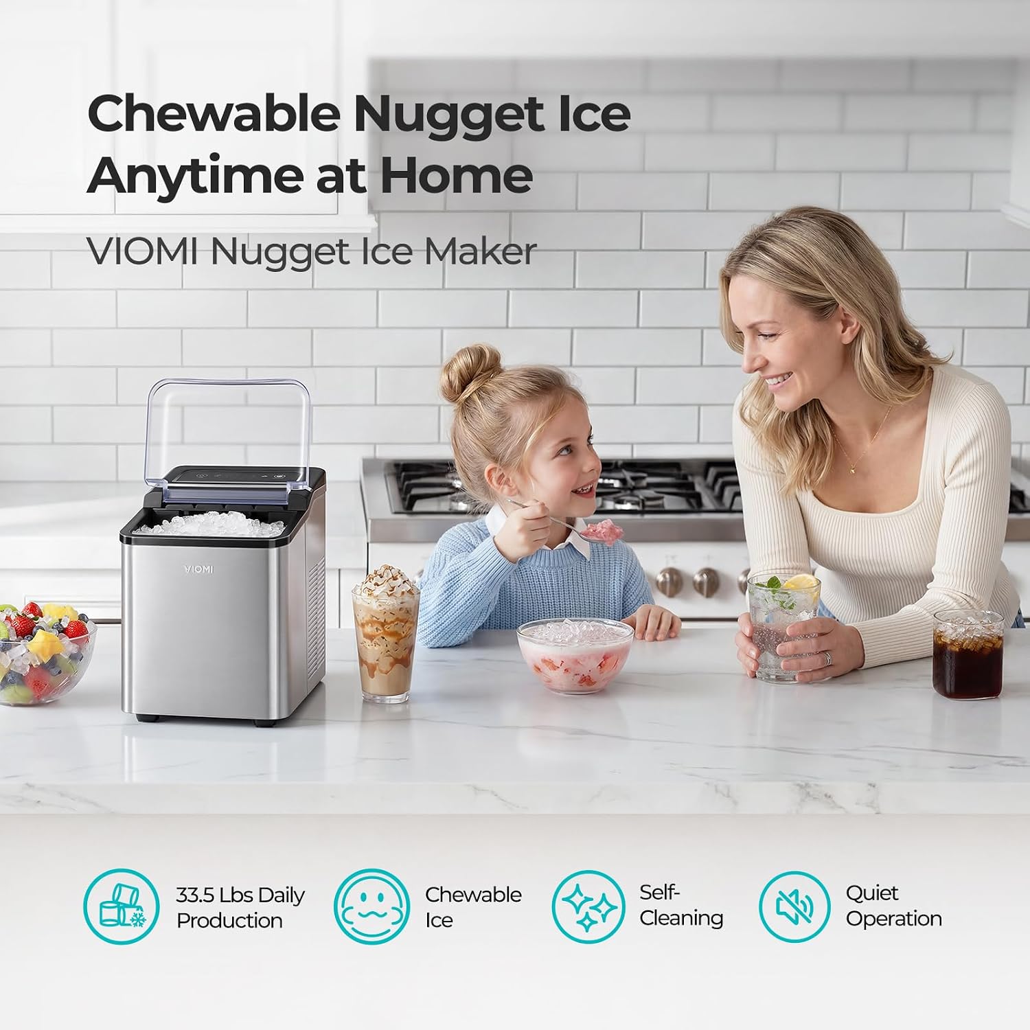 Detalle 2 de VIOMI Viomi Nugget Ice Maker Countertop Ice Maker with Self-Cleaning