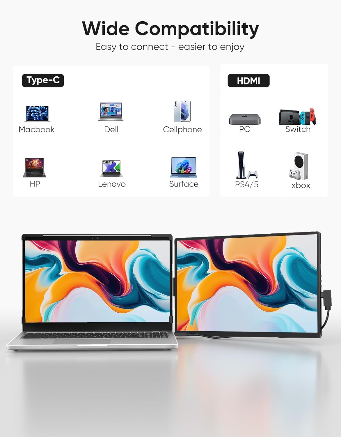 Detalle de Dopesplay 14 inch FHD laptop screen extender