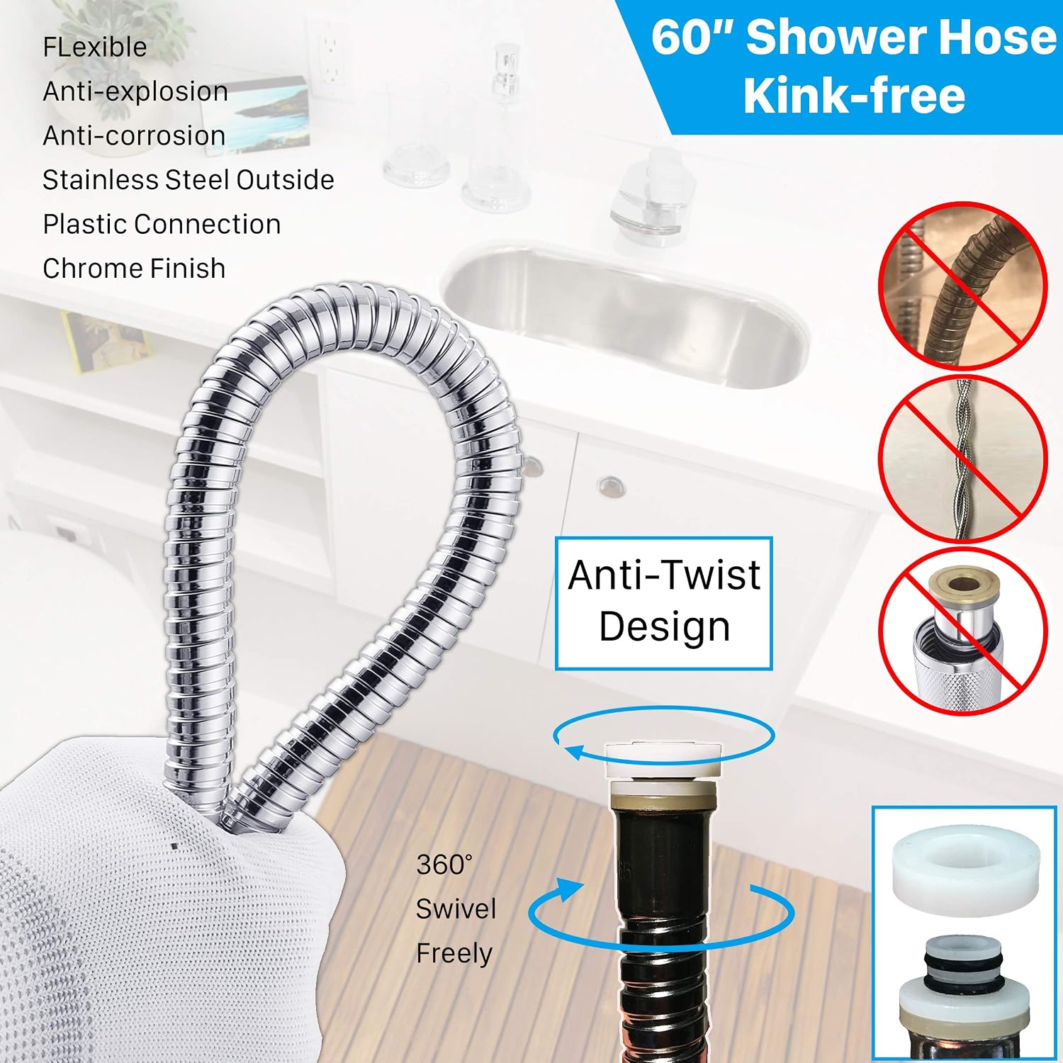 Thumbnail 2 de Awelife RV shower head, 60-inch hose