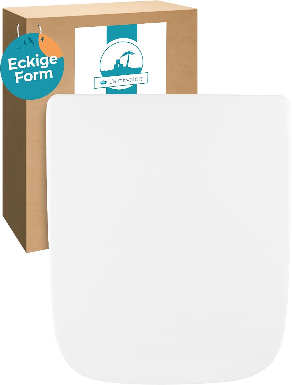 Detalle de Calmwaters® antibakterieller WC-Sitz mit Absenkautomatik für Keramag Renova Nr. 1 Plan (202150/202160) – Duroplast, weiß