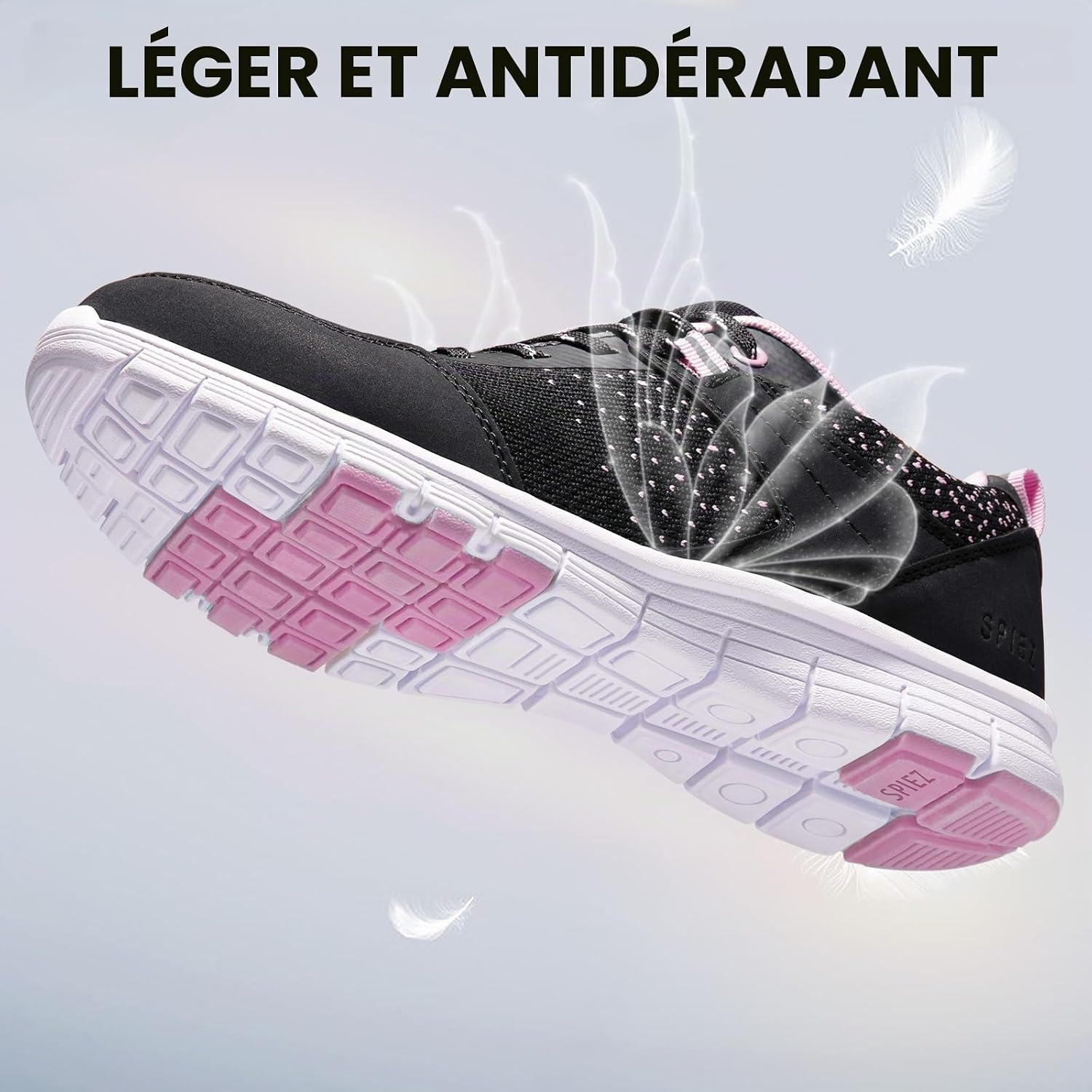 Detalle de SPIEZ veiligheidsschoenen voor dames in sneakerformaat, licht en antislip