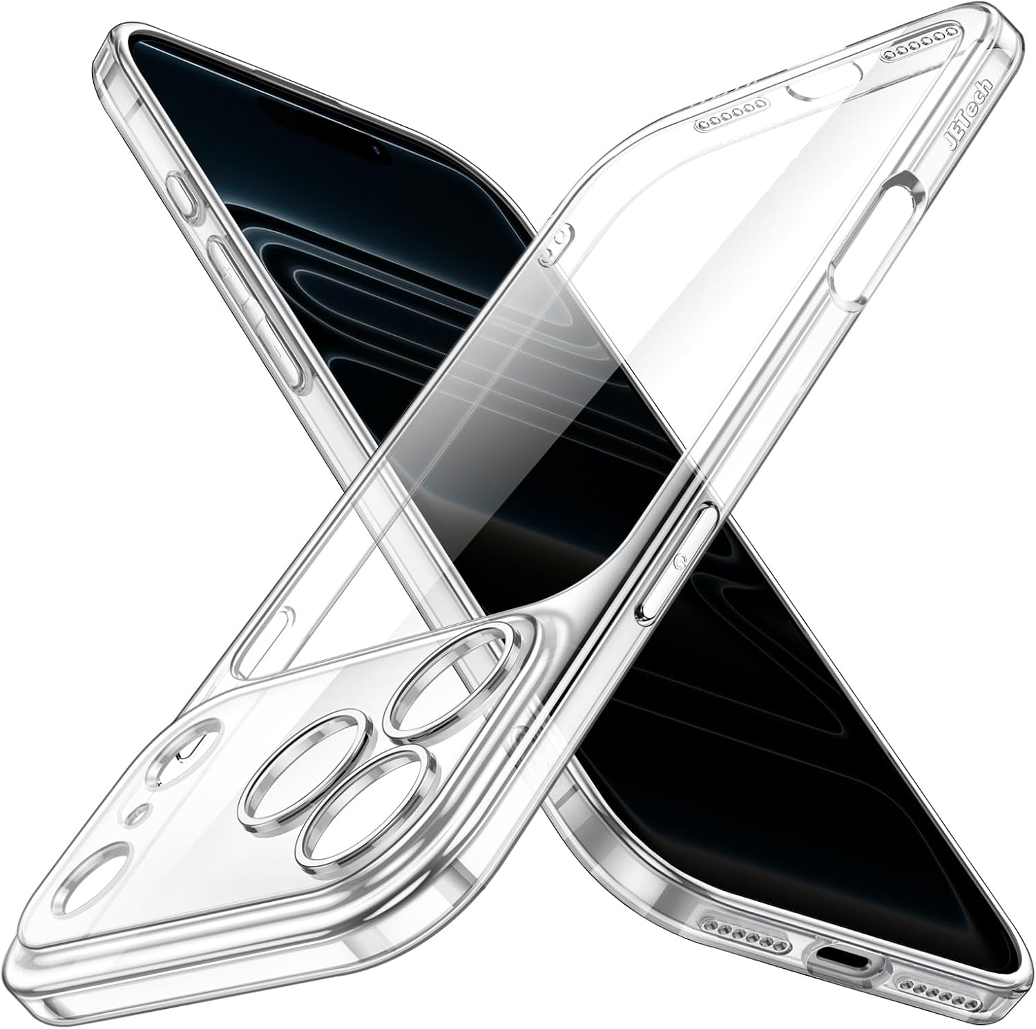 Detalle de JETech Cover Slim Trasparente per iPhone 17 Pro Max da 6,9" con protezione completa per la fotocamera