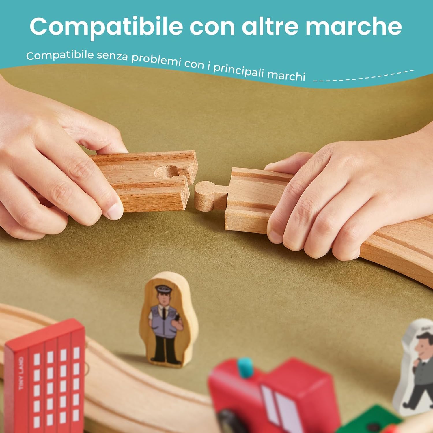 Detalle 2 de Tiny Land Pista Treno 39 pezzi 🚂