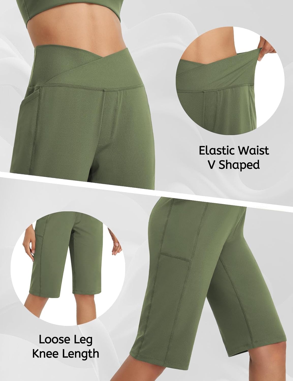 Thumbnail 4 de Baleaf Women's Bermuda Long Shorts 14" Knee-Length Capris — High-Waisted, Pockets, Athletic Stretch