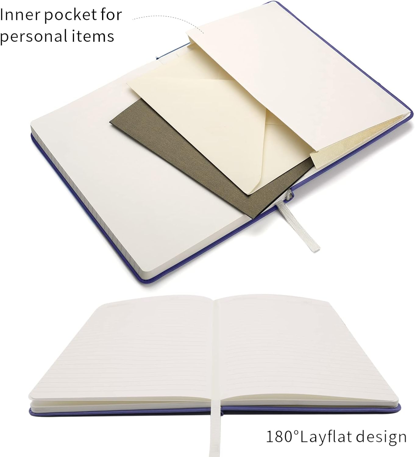 Detalle de Deziliao D0020 Hardcover Notebook, 160 Ruled Pages, Purple, 100 gsm Paper