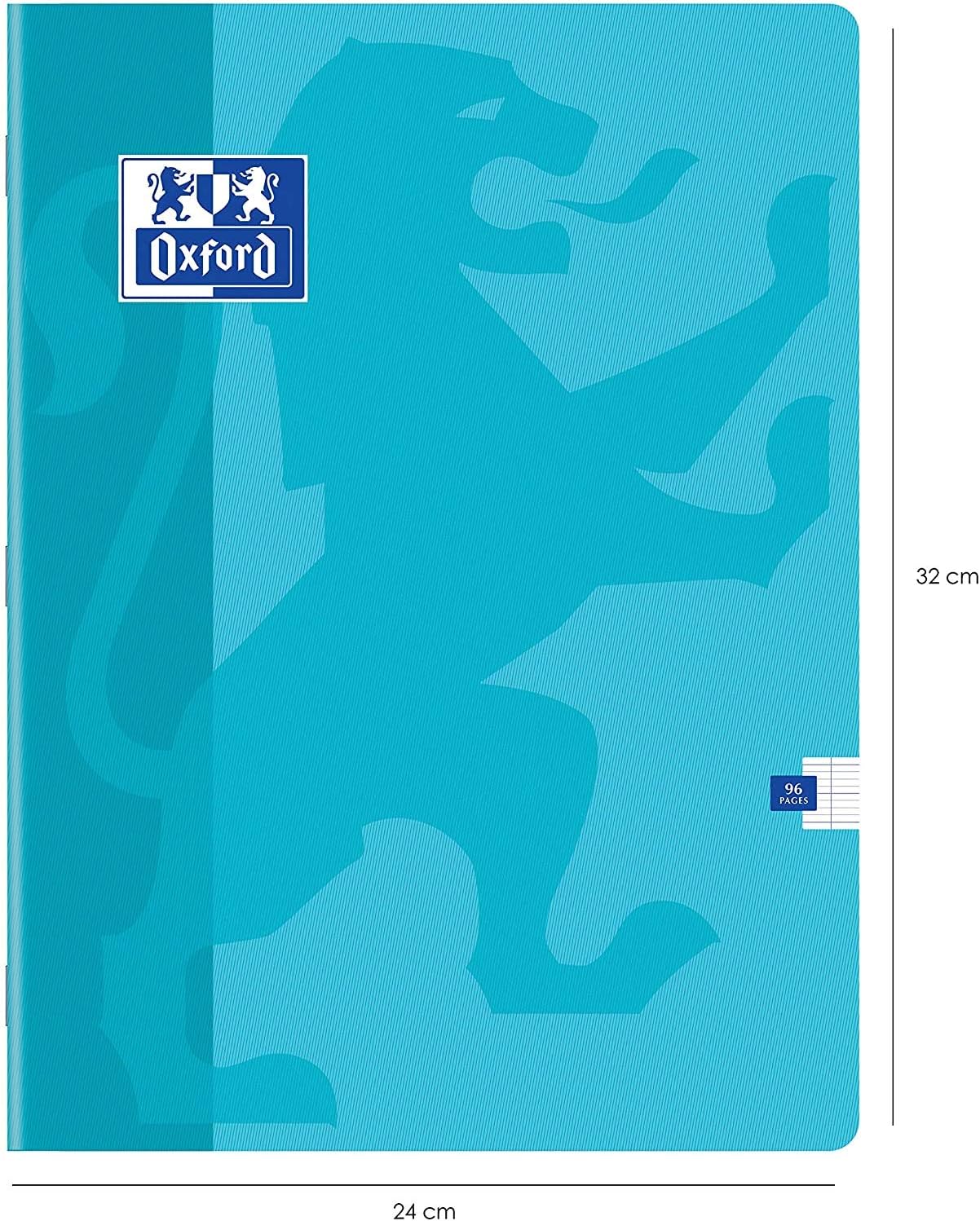 Detalle de OXFORD Lot de 4 Cahiers Color Life 24x32 cm — 96 pages, Seyès grands carreaux