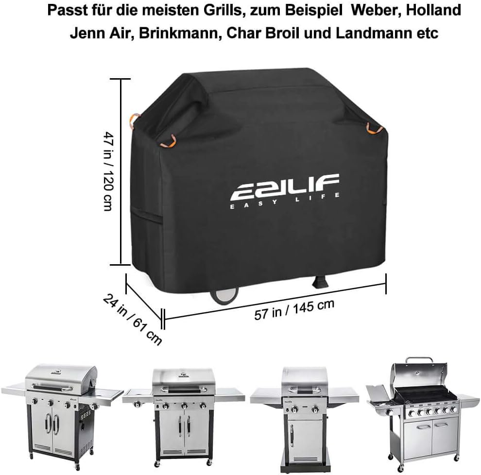 Detalle 2 de EZILIF grillskydd 147 × 61 × 117 cm i 210D Oxfordtyg med reflexer