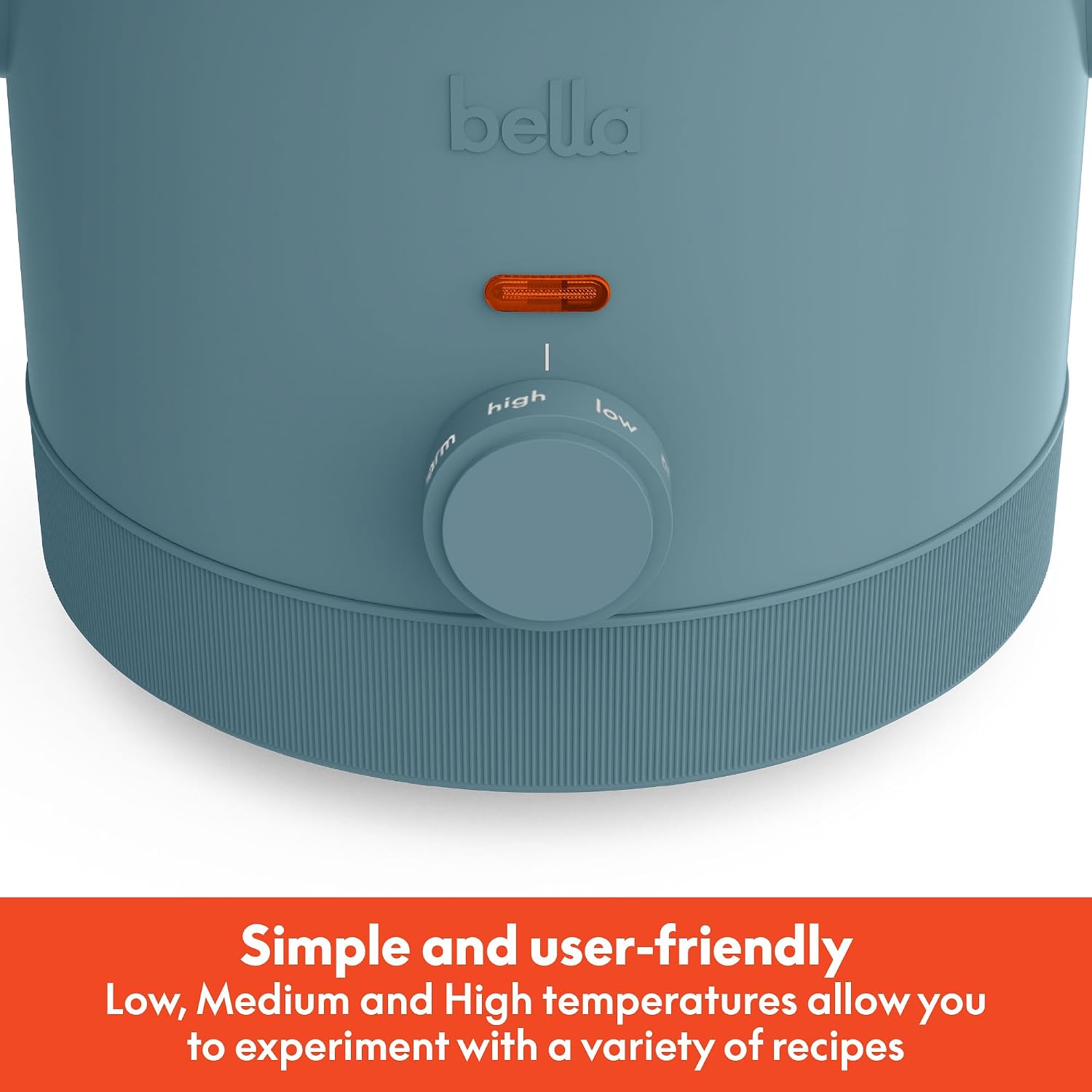 Detalle de bella 1.5 Qt Slow Cooker with 3 Heat Manual Control — Ceramic Nonstick Stoneware Pot