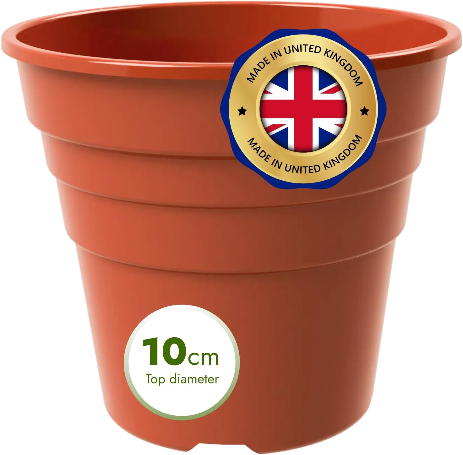 Detalle 2 de Happy Pots 10cm Gloss Terracotta pack of 5