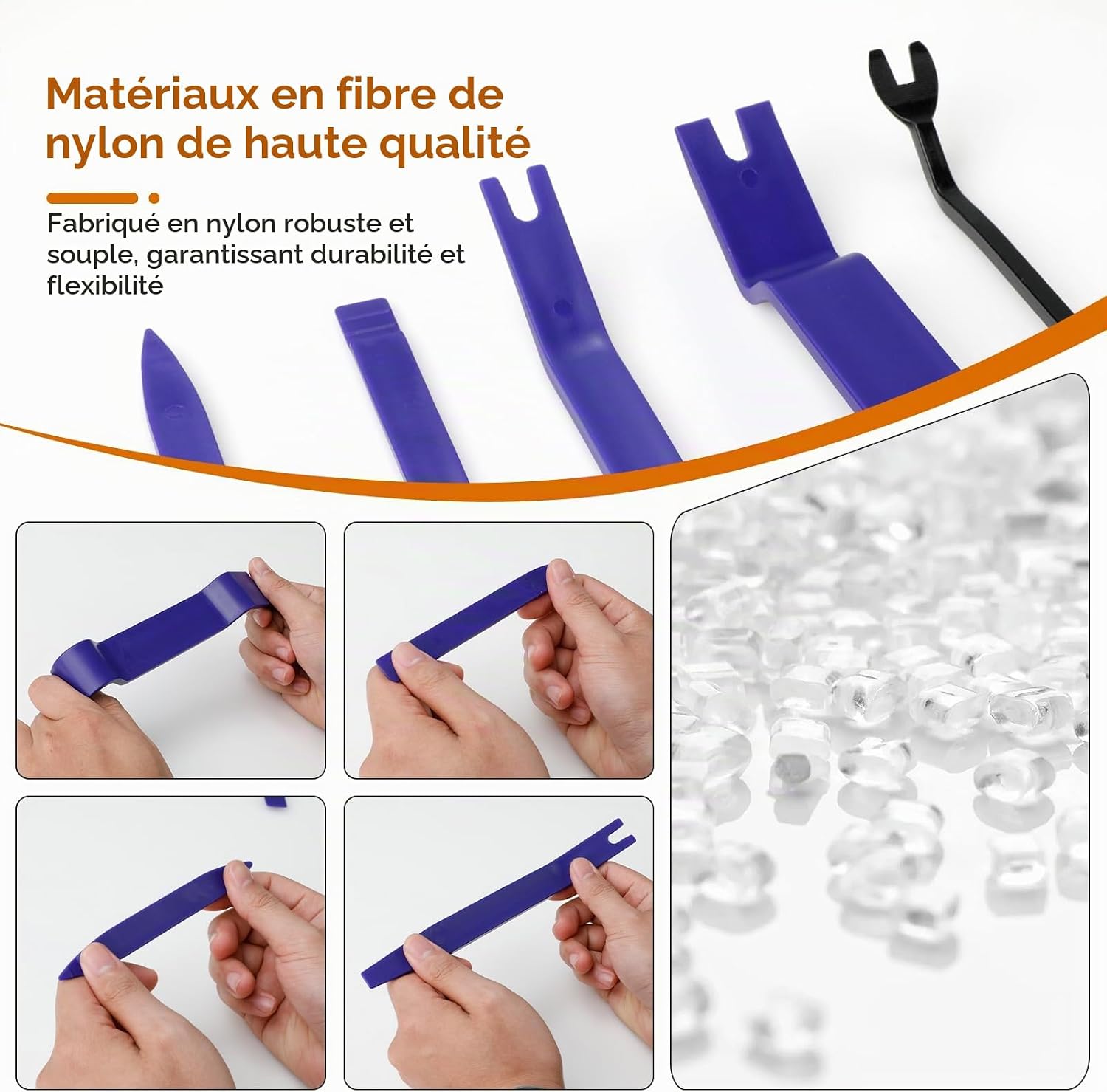 Detalle de AiQInu Car Removal Tool-5pcs auto-demontagegereedschap, PP, blauw