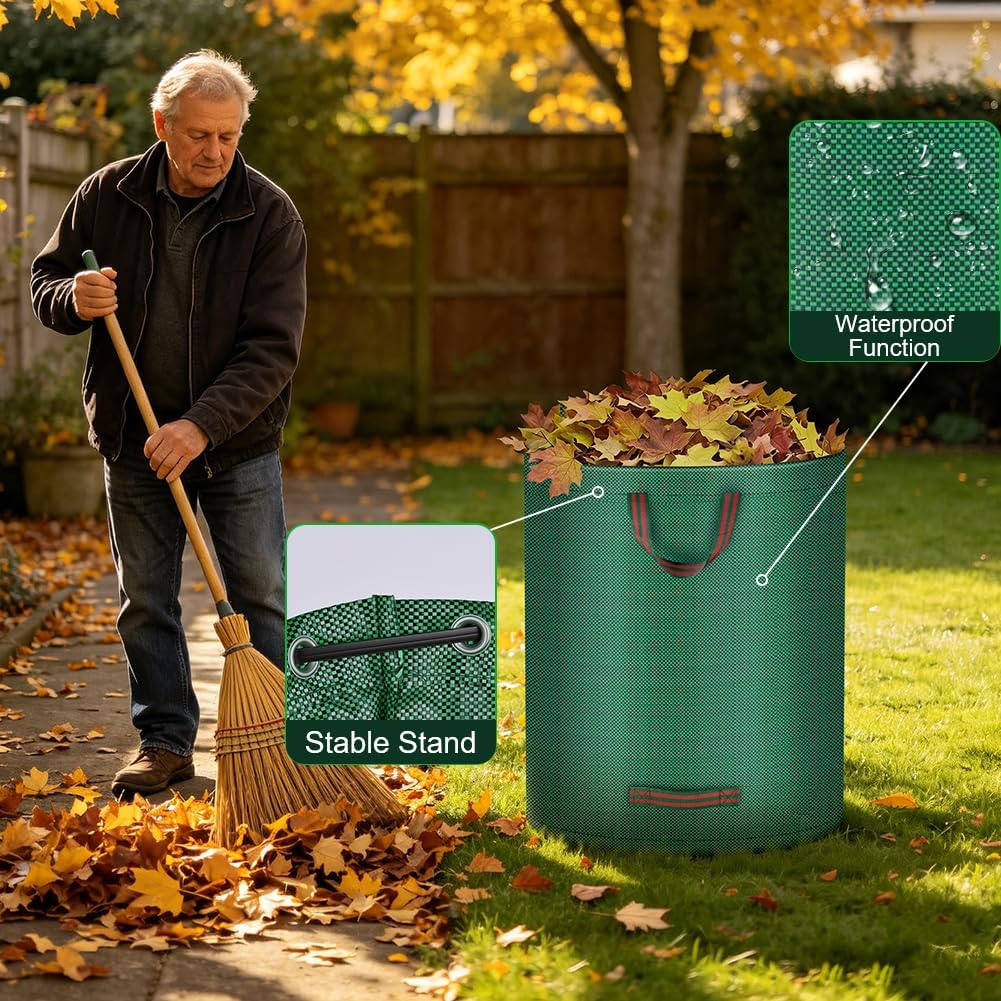 Detalle 1 de ANOMM set van 2 tuinafvalzakken van 500 l, opvouwbaar en herbruikbaar