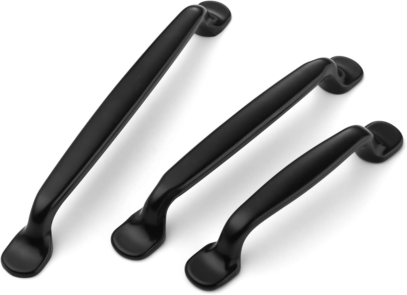 Thumbnail 1 de FURNIWARE 12-Pack Matt Black Kitchen Cupboard Handles – 96mm Hole Centre, Zinc Alloy, 3 Inch (75mm) Screws Included