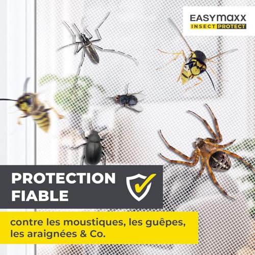 Detalle de EASYmaxx Moustiquaire de fenêtre avec fixation magnétique innovante – jusqu’à 130 x 150 cm