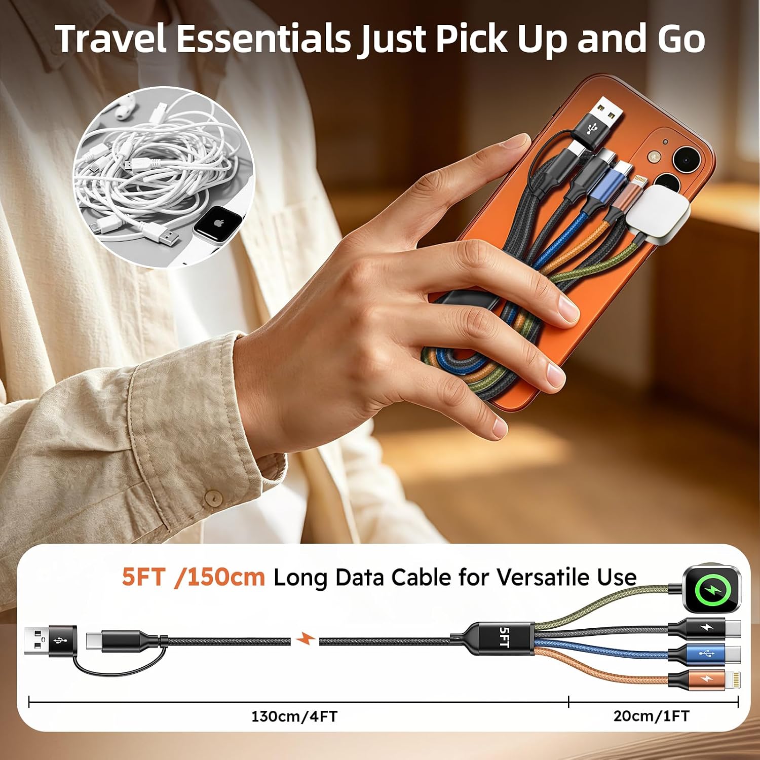 Thumbnail 6 de Multi-Device Charging Cable 5 ft