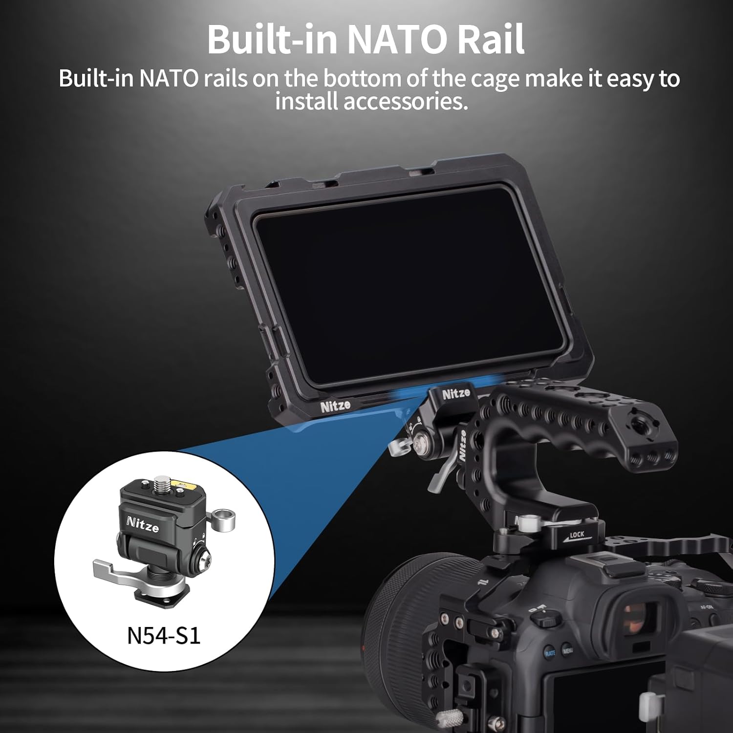 Thumbnail 6 de Nitze Shinobi 2 Cage für Atomos Shinobi II/Shinobi Go (JT-A07A) – Monitorkäfig mit NATO-Schiene