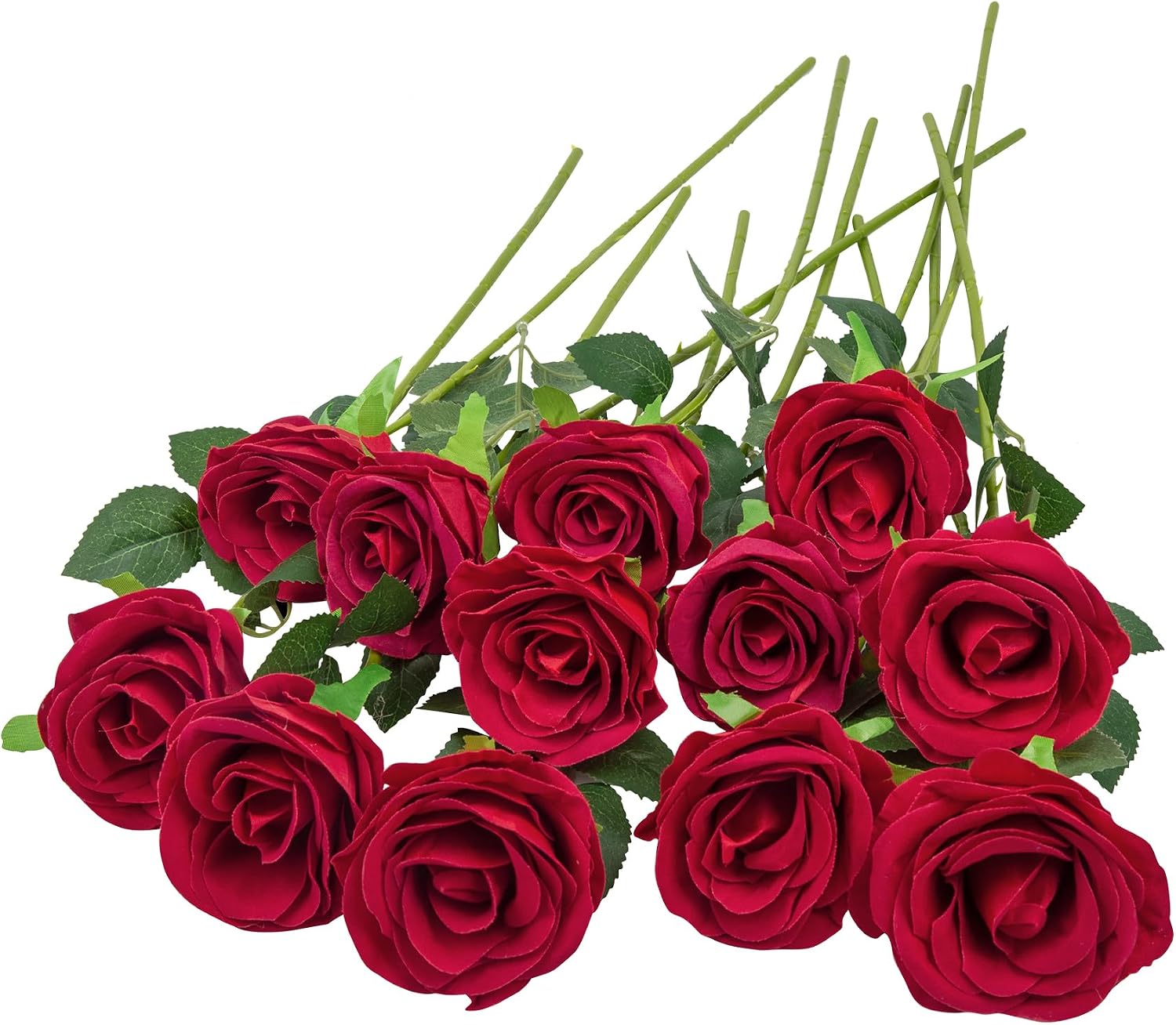 12 pièces fleurs artificielles veloutées