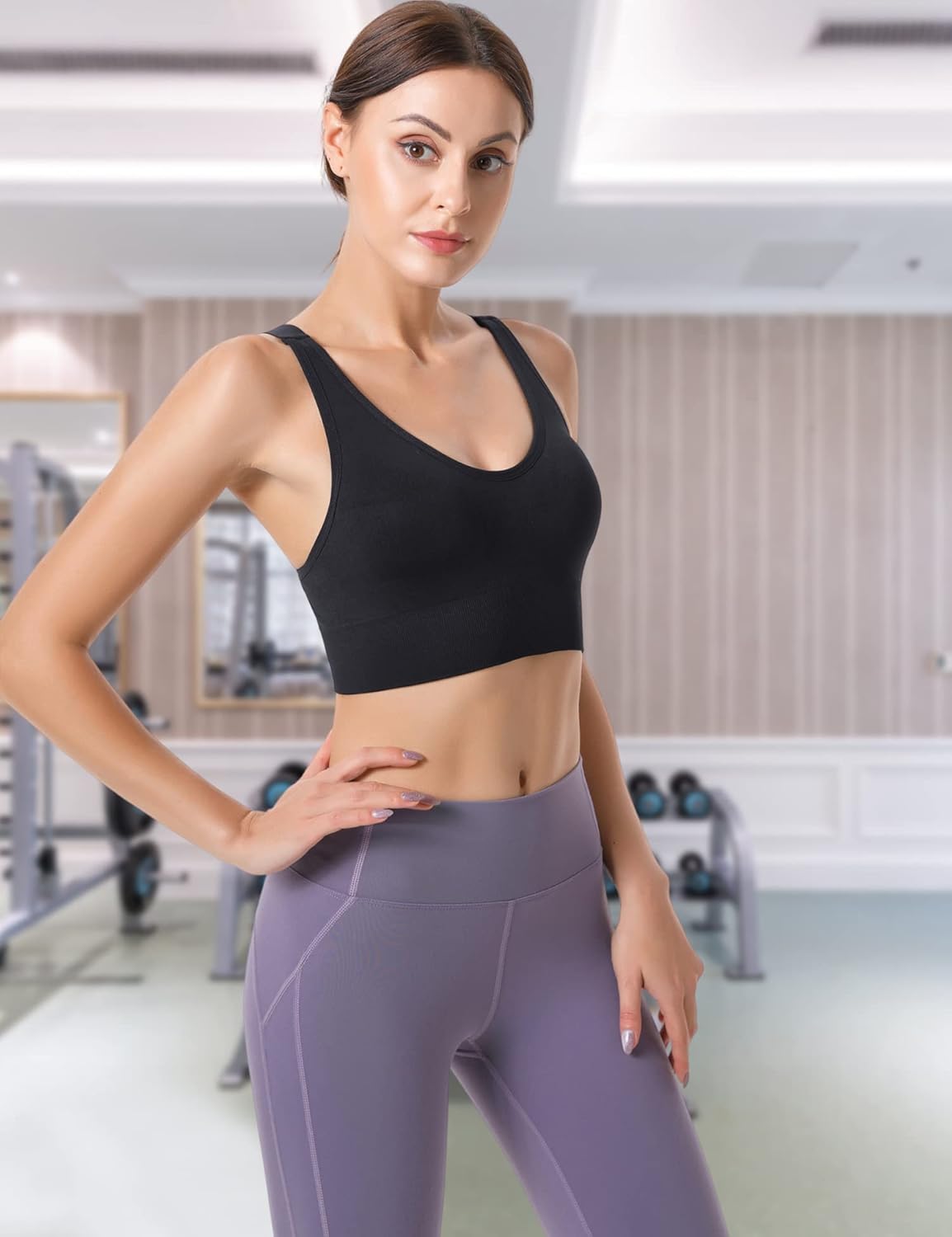 Thumbnail 1 de Heersan Sport BH Damen – Push-Up, Crossback, nahtloser Halt, abnehmbare Polsterung