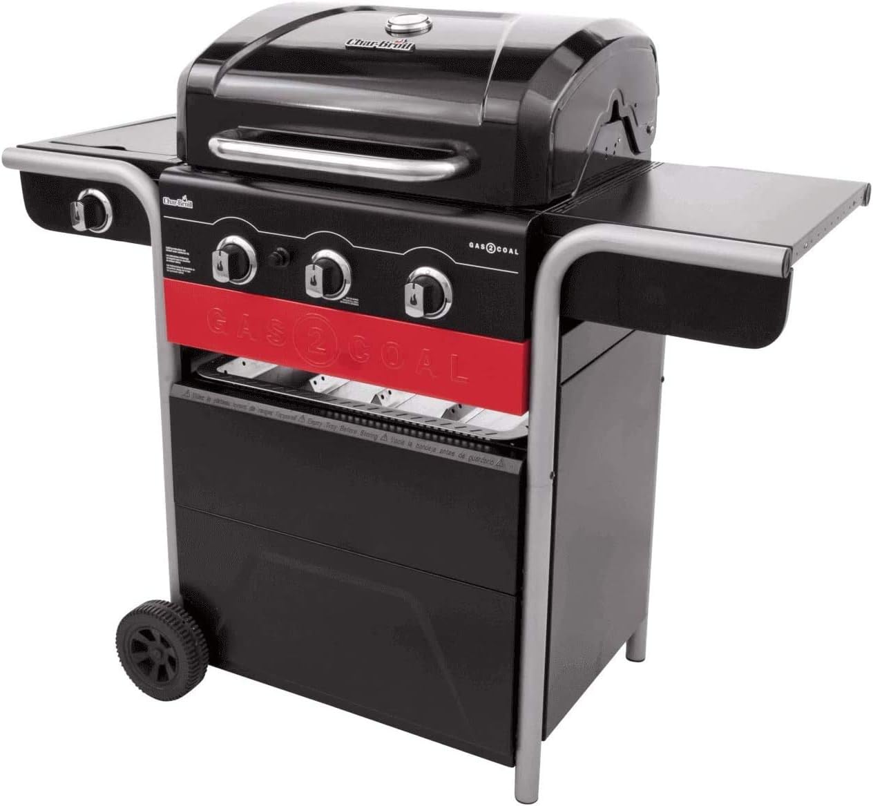 Detalle 2 de Char-Broil Gas2Coal 330 Hybrid🔥 Barbacoa Híbrida a Gas y Carbón