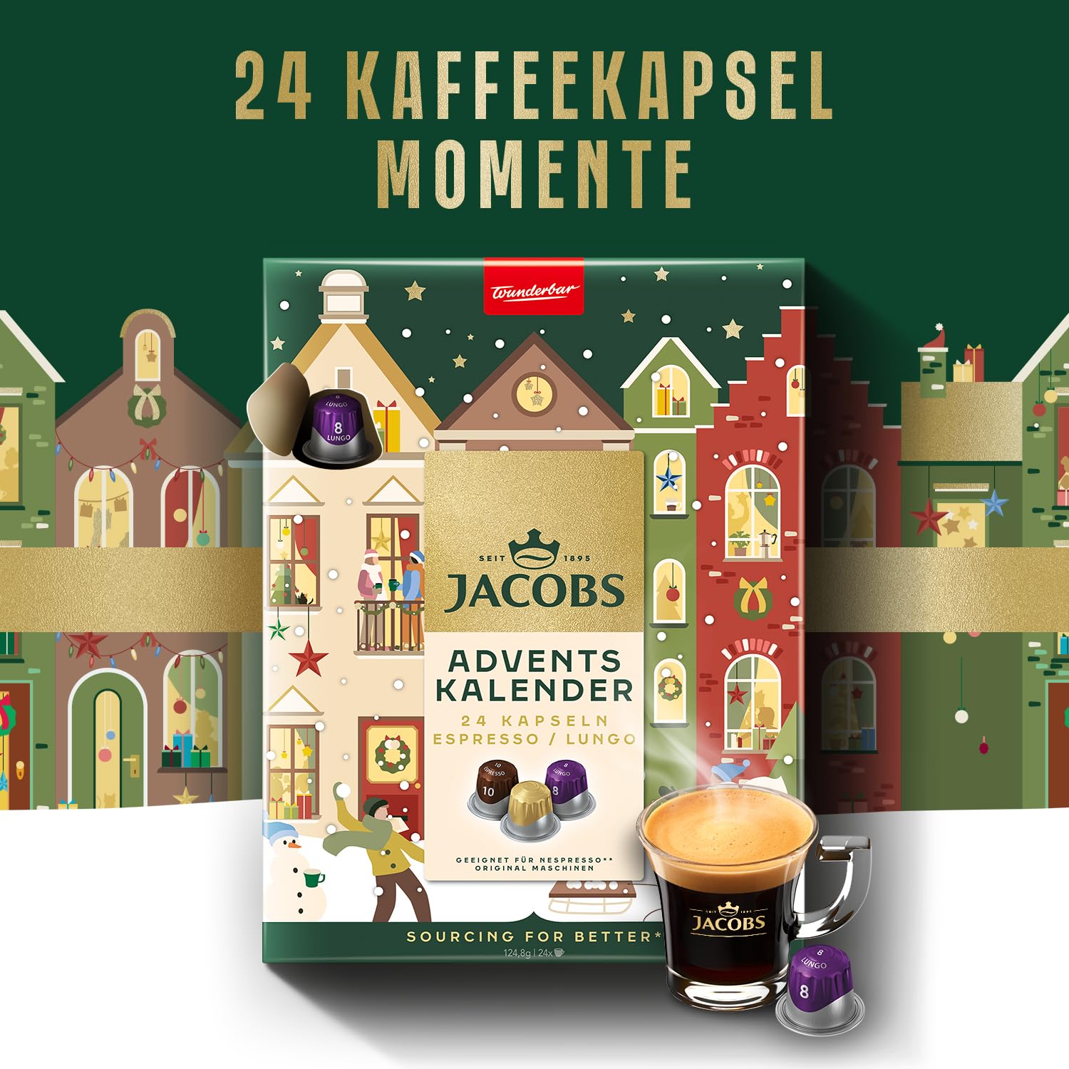 Detalle 2 de Jacobs Adventskalender 24 Kapseln Nespresso kompatibel