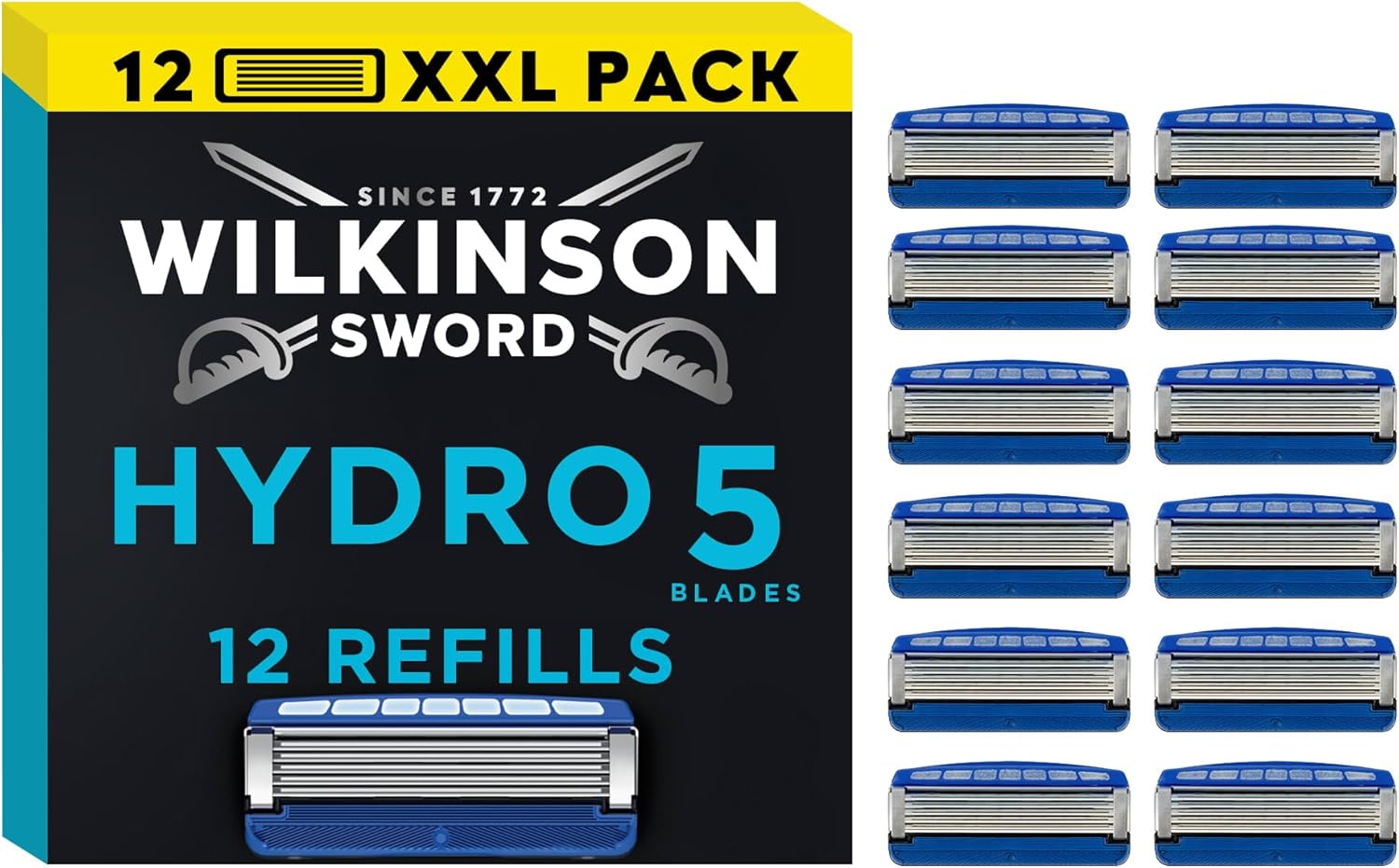 Thumbnail 6 de WILKINSON SWORD Hydro 5 – Lames de rasoir pour hommes, lot de 16 recharges avec gel hydratant