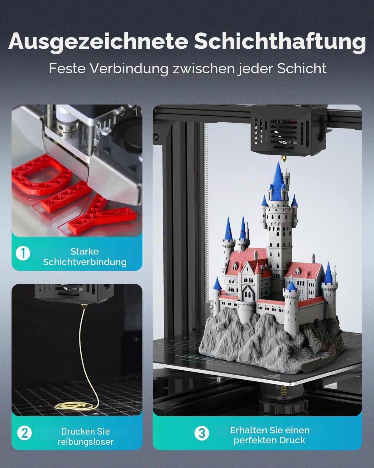 Detalle de SUNLU PETG Filament 1.75 mm, 1000 g, Schwarz – robustes PETG-Filament für langlebige 3D-Drucke