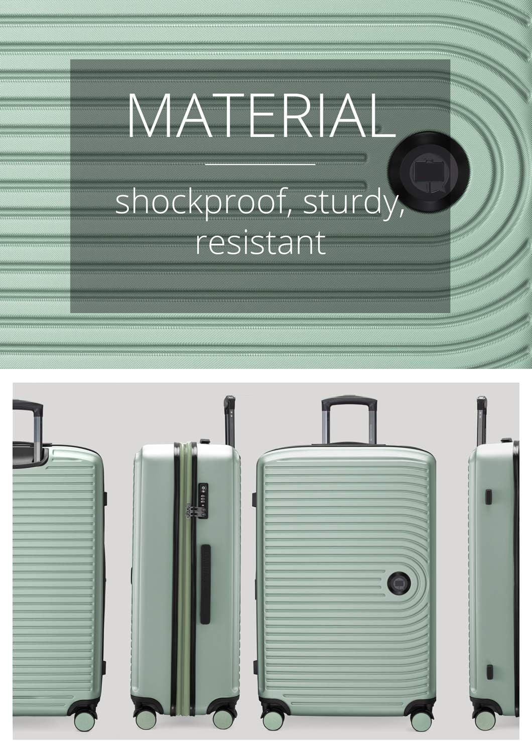 Detalle 2 de Hauptstadtkoffer Mitte – Valigia rigida media 88 L, espansione 8 cm, TSA, 4 ruote, colore Mentha