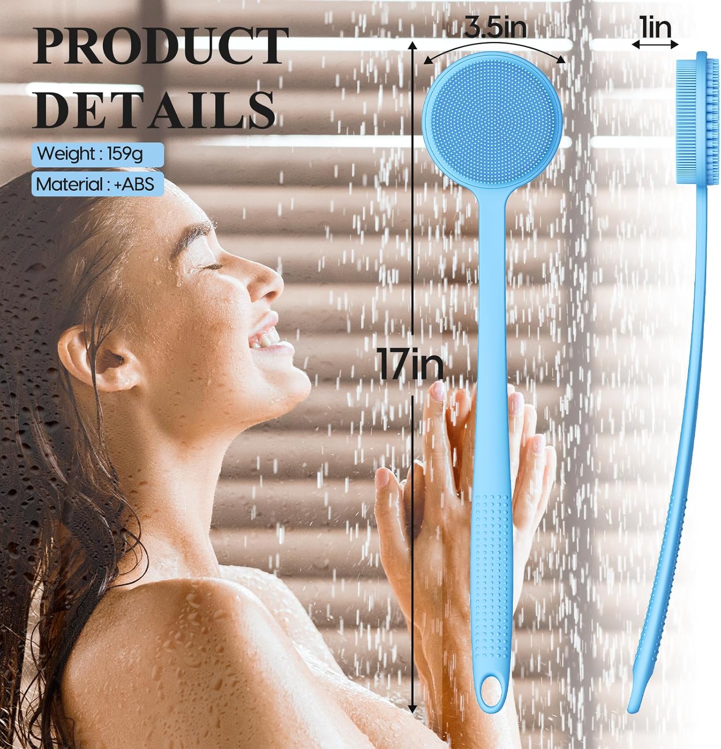 Thumbnail 2 de Silicone Body Scrubber 15 inch long handle