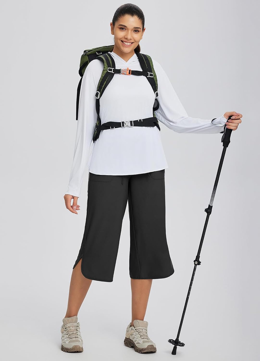 Thumbnail 6 de Baleaf Women's Hiking Capri Pants UPF 50+ | Quick Dry, 4-Way Stretch Wide Leg Capris