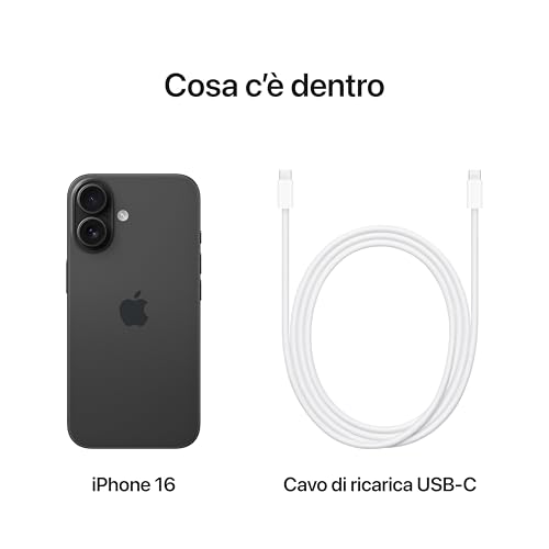 Detalle 2 de Apple iPhone 16 128 GB: 5G, A18 e autonomia potenziata (Nero)