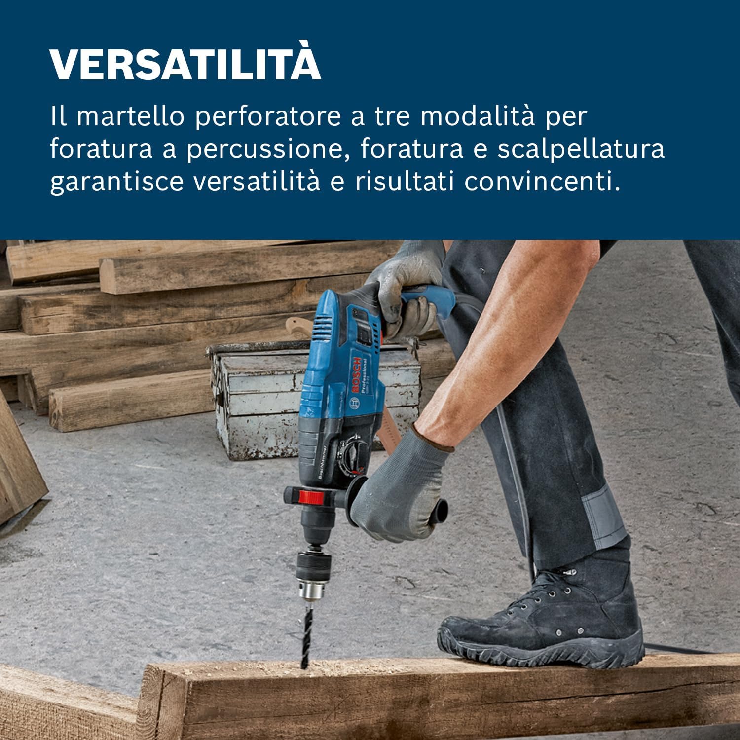 Thumbnail 3 de Bosch Professional GBH 2-21 D martello perforatore SDS plus, 720 W e 2,0 J (in valigetta)