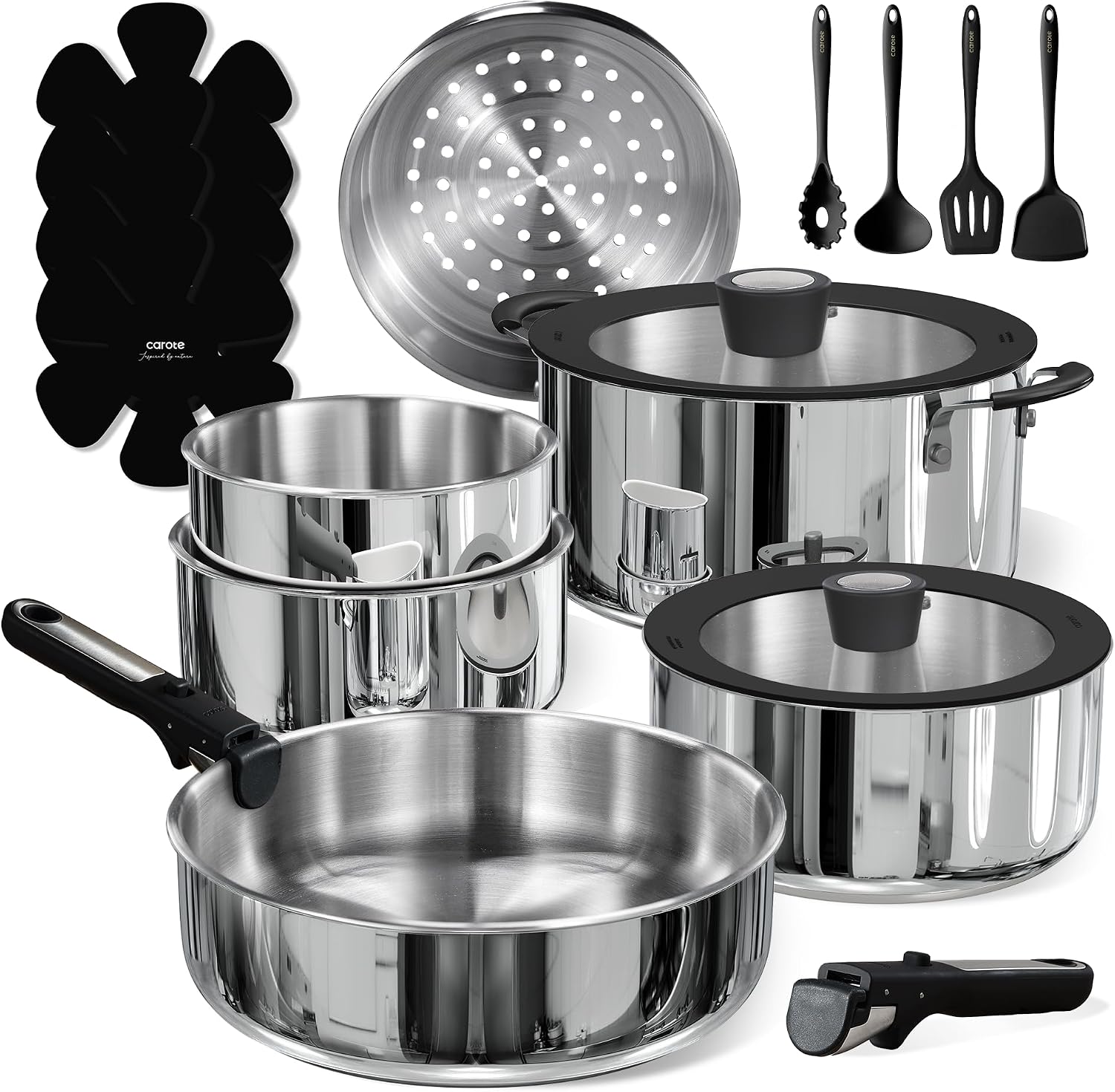 Detalle de CAROTE Stainless Steel Cookware Set