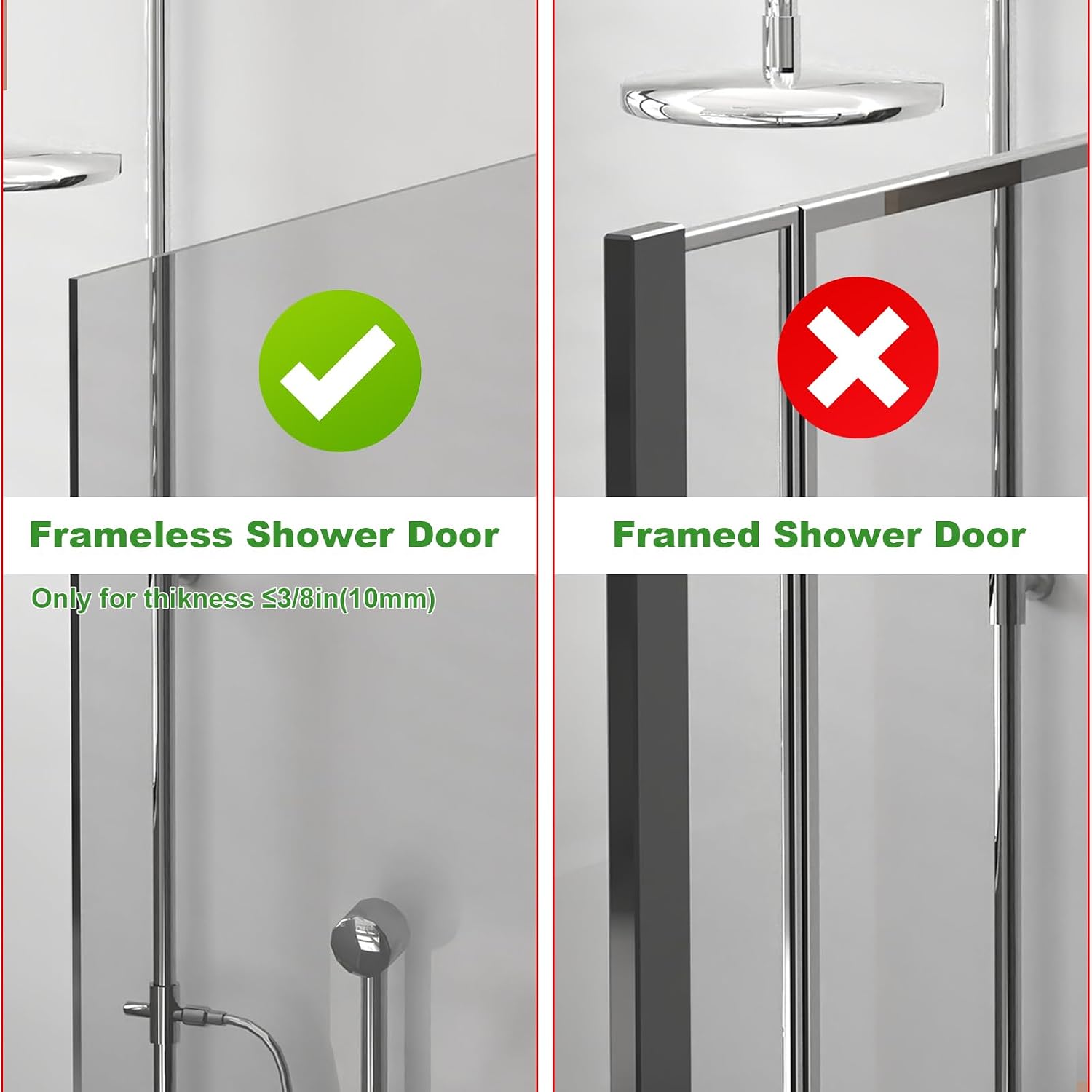 Detalle 1 de PMMASTO Shower Door Hooks, 7.5-Inch Black Stainless Steel, 2-Pack